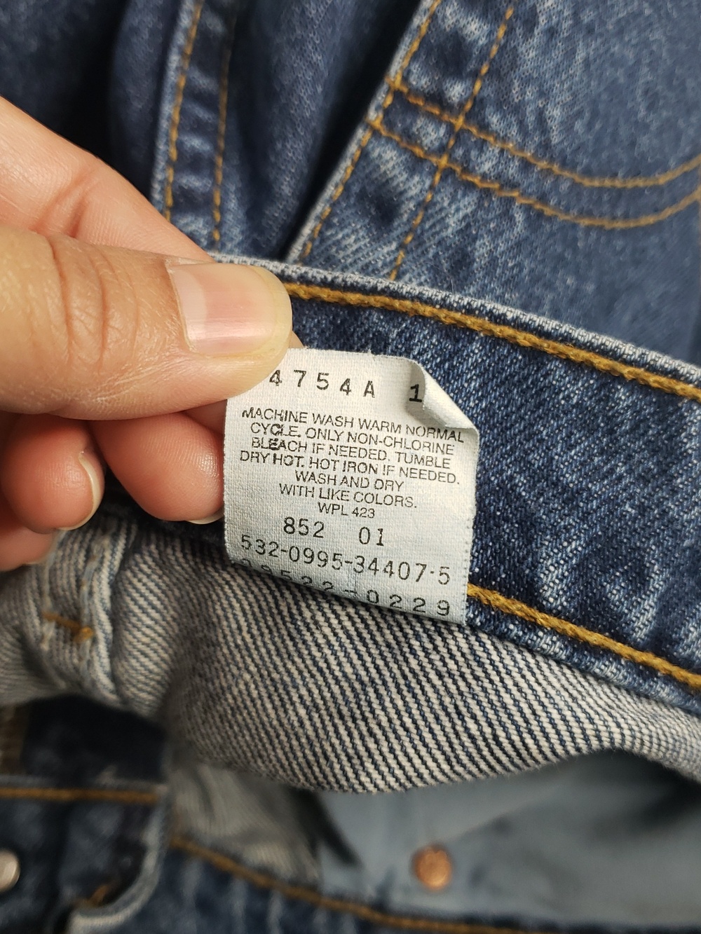 Vintage Levi's 522 100% Cotton Tapered Fit Straight Leg Jeans Size 16 Short USA - Picture 9 of 16